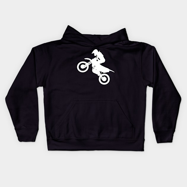 Dirtbike Dirt Bike Biking Jump Stunt Kids Hoodie by Shirtbubble